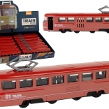 Rød metal tog med friktionsdrev og lyde