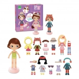 Magnetisk påklædningsdukke Chloe i træ