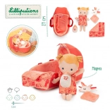 Lilliputiens – dukke baby Lena i kurv med nusseklud og flaske, 12 m+