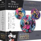 Dobbelt­siddet træpuslespil TREFL Wood Craft Origin Mickey Mouse 505 brikker