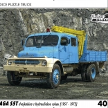 Puslespil Retro biler TRUCK Praga S5T dobbeltkabine med hydraulisk arm 40 brikker
