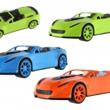 Plastisk sportsvogn 38 cm med frihjul i net, 3 farver