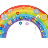 Vægmonteret sanse- og aktivitetspanel i træ – regnbue, FSC – Viga