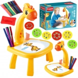 Projektions-tegnebord i giraf-form med tuscher WOOPIE