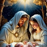 Diamantmaleri Jesu Fødsel 30x40cm