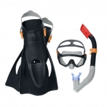 Snorkelsæt med maske, snorkel og finner sort BESTWAY