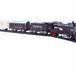 tog-sæt med lokomotiv og vogne, banens længde 210 cm