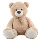 Plysset bamse 130 cm med sløjfe