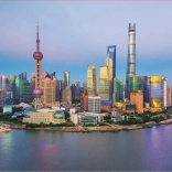 Educa Puzzle Panorama Shanghai ved solnedgang 1000 brikker