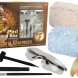 Arkæologisæt 2-i-1 – krystaller og skatte til børn