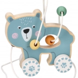 Trælegetøj til træking med perler - Bjørn