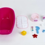 Stor badekar med tilbehør til dukker