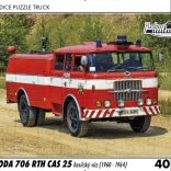 Retro biler puslespil Škoda 706 RTH CAS 25 brandbil 40 brikker