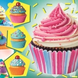 TREFL Panoramapuslespil Farverige cupcakes 1000 brikker