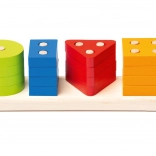 Træpuslespil til sortering af former CUBIKA, 17 dele