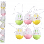 Dekorative plastfarvede æg 6 cm