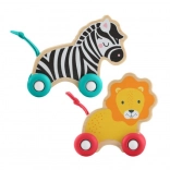 FISHER-PRICE trædyr på hjul – sæt med løve og zebra