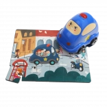 TOP BRIGHT træpuslespil med legetøj – politibil, 24 brikker