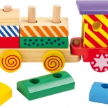 Træks legetøjstog i træ, farverigt small foot