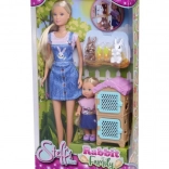 Dukken Steffi og Evicka med Kaninfamilien