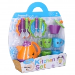 Farverigt tesæt med ansigter til børn