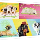 Puslespil 1000 stk Neon Farve Linje - Gale hunde