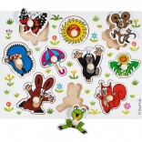 Træpuslespil med knopper MULDVARPEN – stort