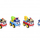 Byggelegetøjsbil med ansigt 13 cm med friktionsdrev