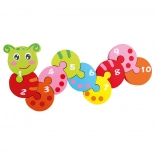 Træpuslespil med tal Orm