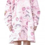 Varm hættetrøje-pledforklæde til børn Cozy Noxxiez med slikmotiv (7–12 år)