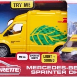 Metalmodel af varevognen MERCEDES-BENZ DHL Majorette Grand 12,5 cm med lys og lyd