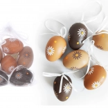 Dekorative malede plastikæg 6 cm, 6 stk