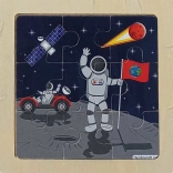 Træpuslespil Rum – På Månen, 9 brikker